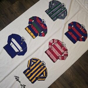 Vintage Ralph Lauren Polo Rugby Jersey Beach Towel 66x34 Striped Cotton